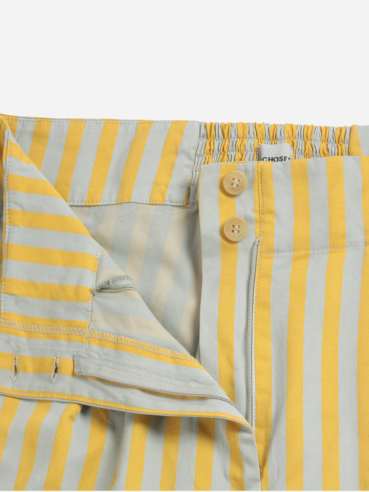 Striped pleated trousers