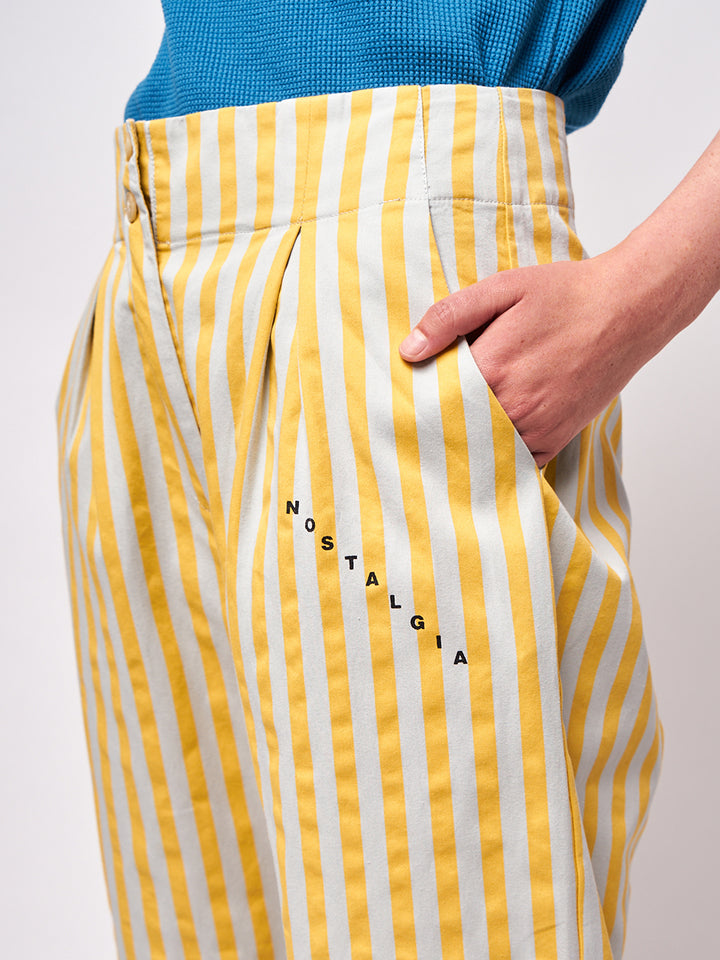Striped pleated trousers
