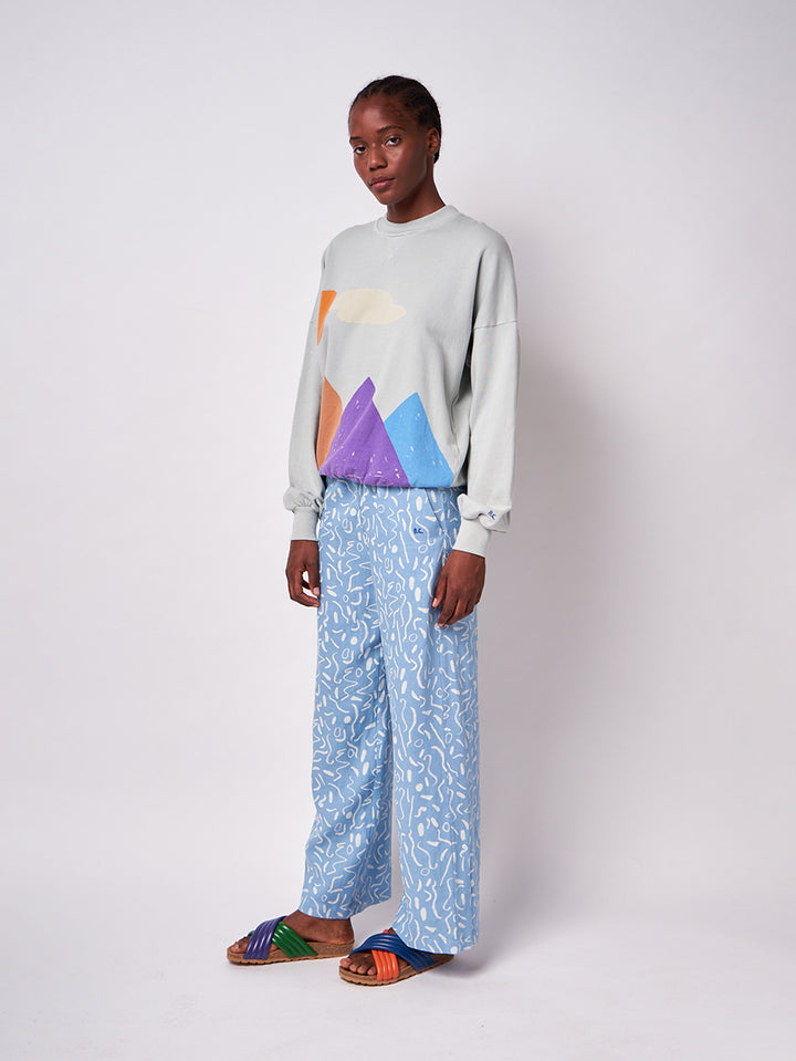 Serpentine all over straight leg trousers