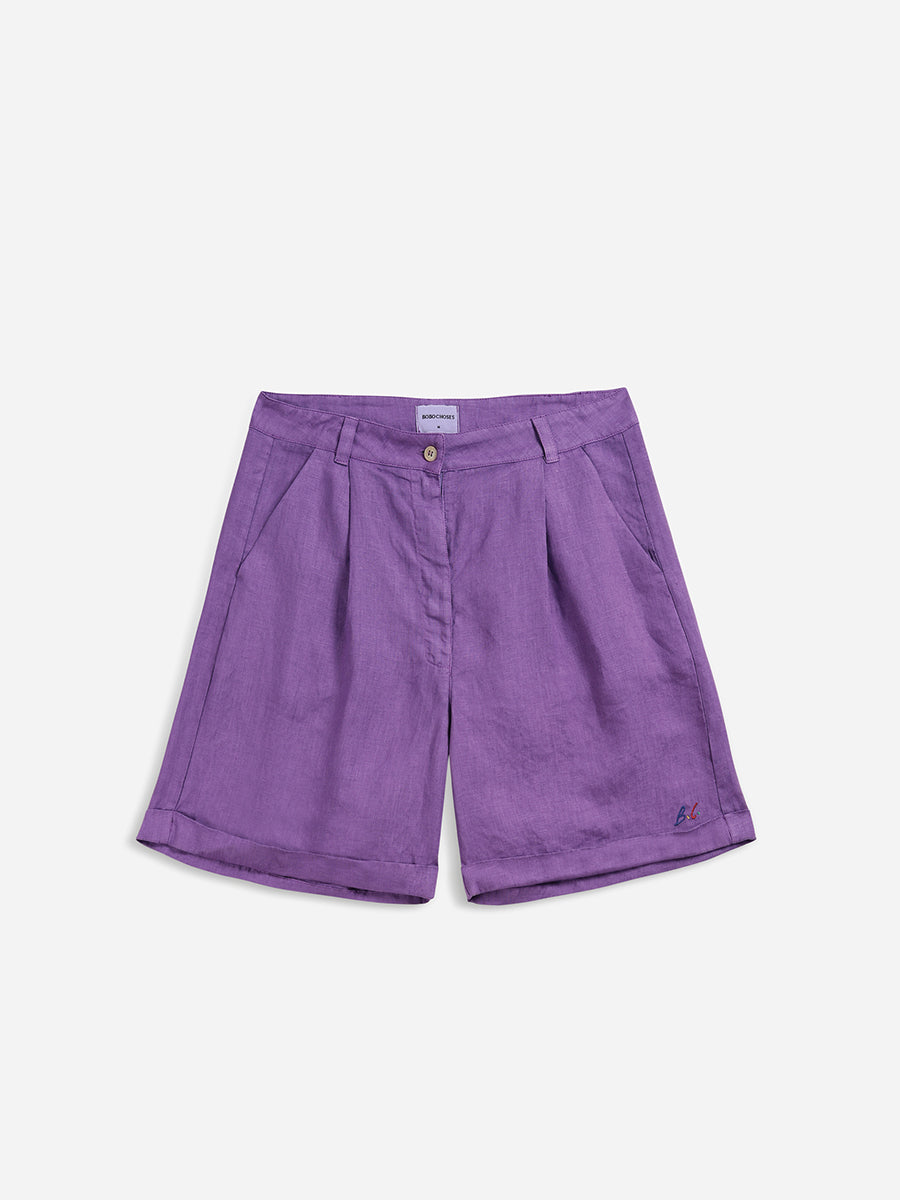 B.C pleated linen short