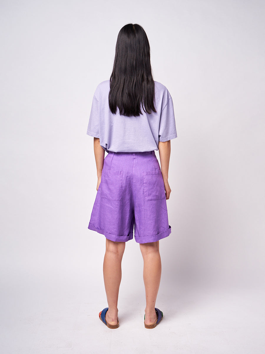 B.C pleated linen short