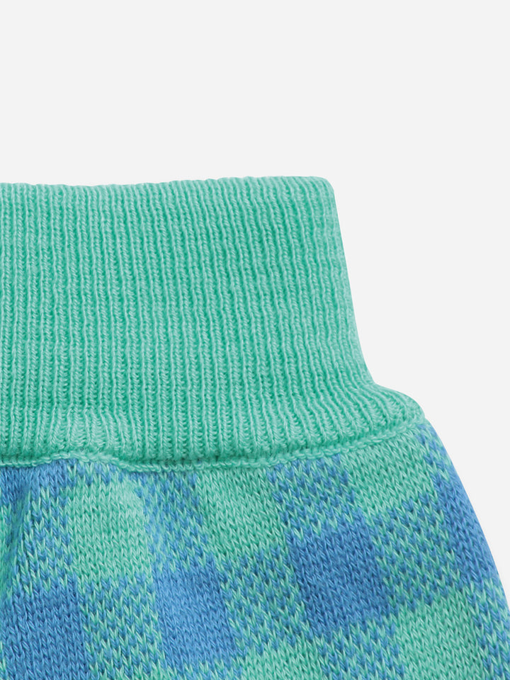 Pantalons curts de punt quadres i blocs de color