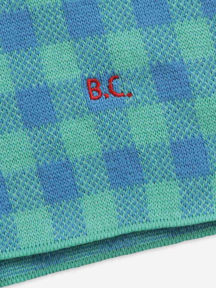 Pantalons curts de punt quadres i blocs de color