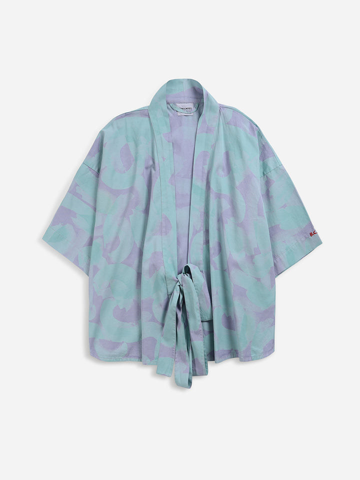 Brushstrokes wrap blouse