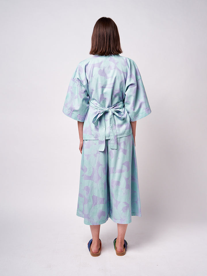 Brushstrokes wrap blouse