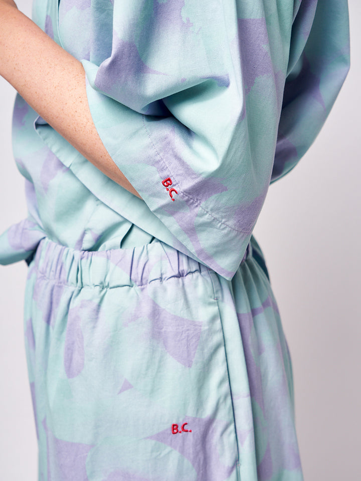 Brushstrokes wrap blouse