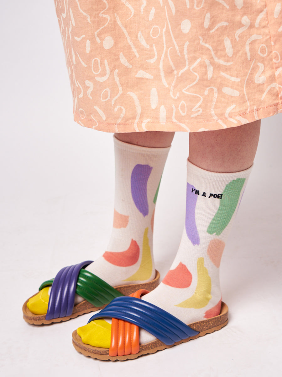 Color block cross straps sandals
