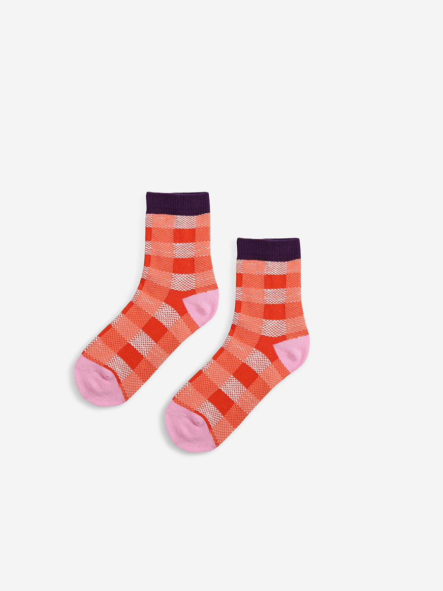 Checked 2-pack short socks