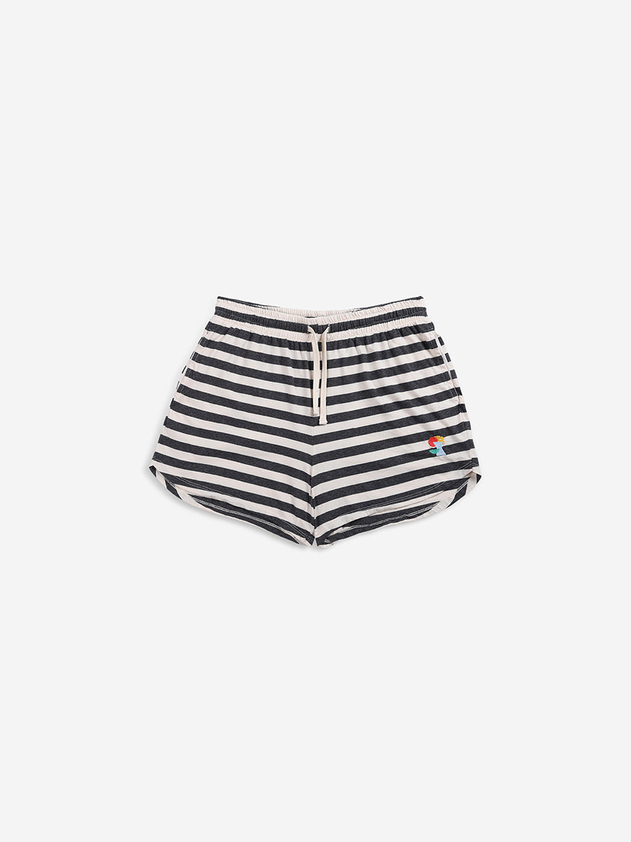 Striped jersey short pants