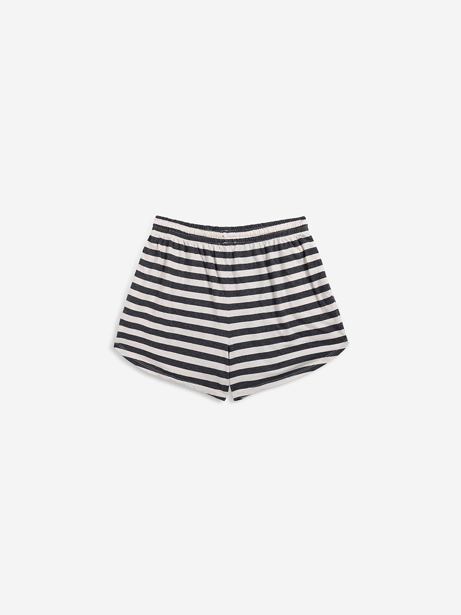 Striped jersey short pants