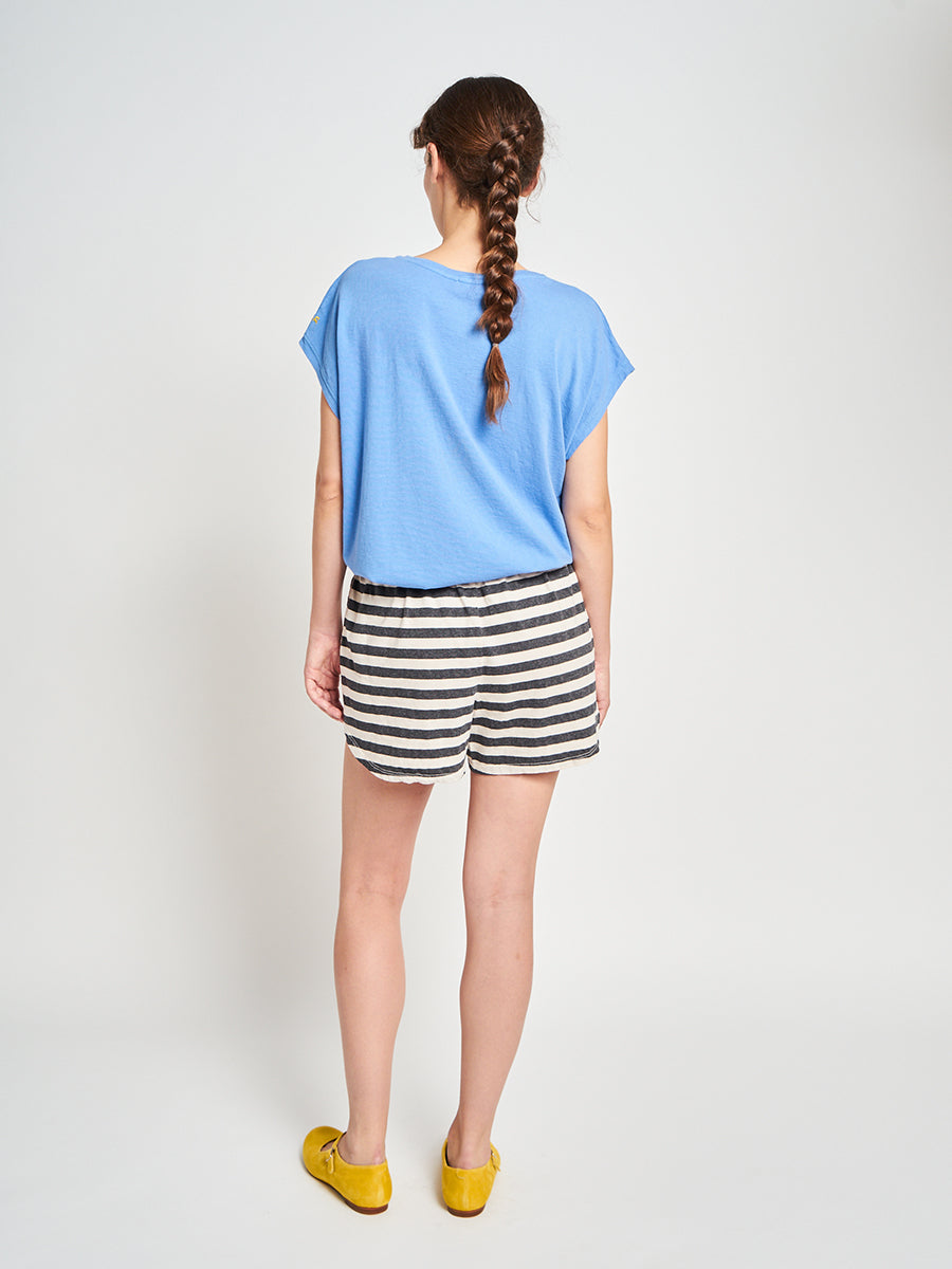 Striped jersey short pants