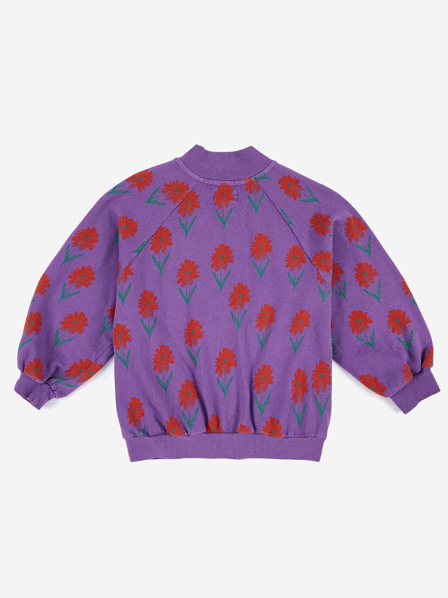 Petunia all over zipped sweatshirt