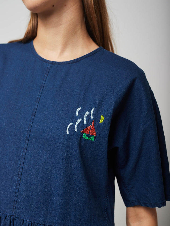 Vestit blau anyil estampat nàutic