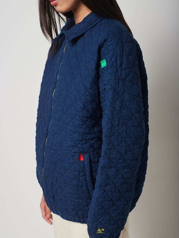 Indigo Blue Zip Bomber