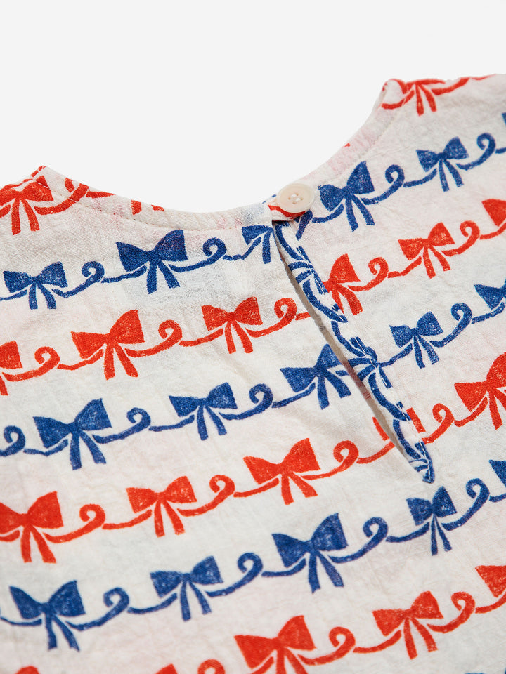 Ribbon Bow all over woven blouse