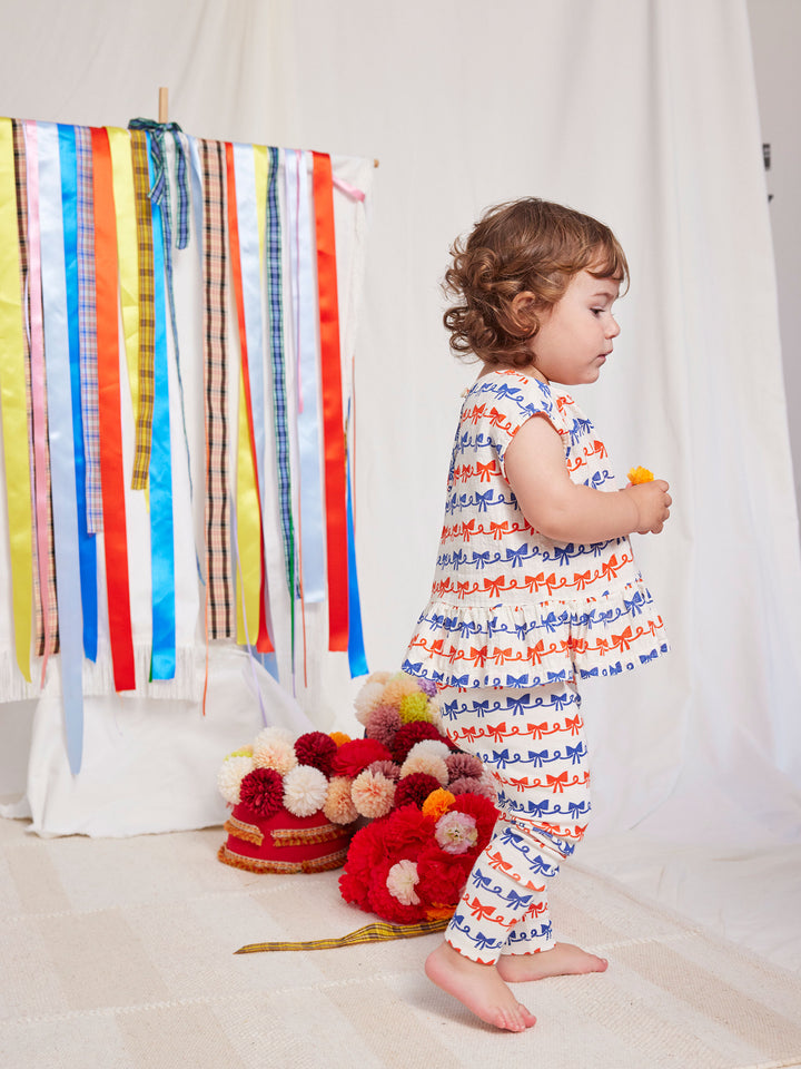 Ribbon Bow all over woven blouse