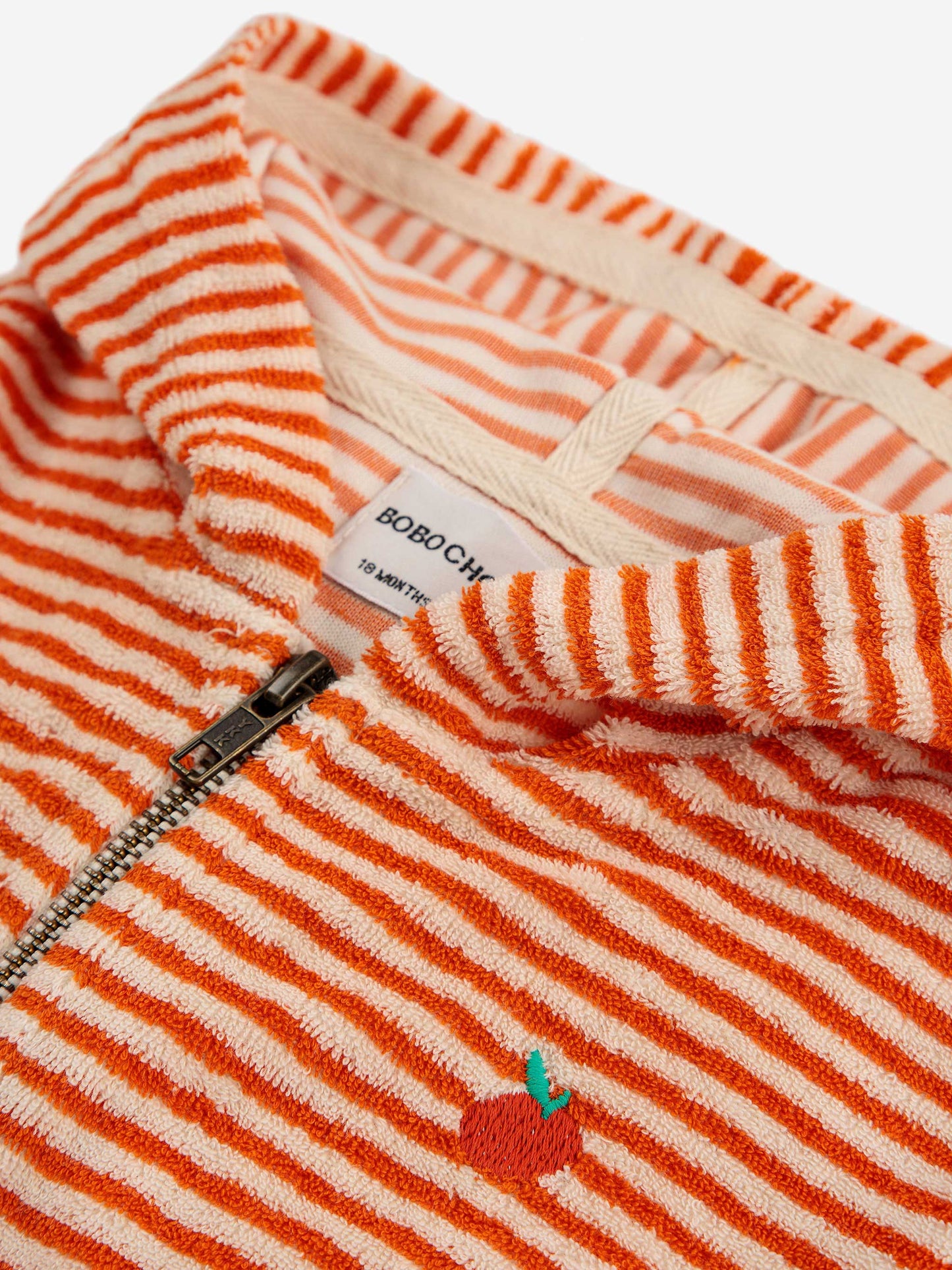 Orange Stripes terry zipped hoodie