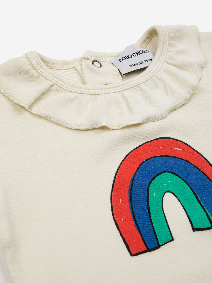 레인보우 러플 칼라 바디수트