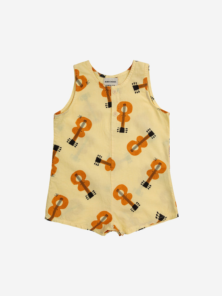 Acoustic Guitar all over woven playsuit