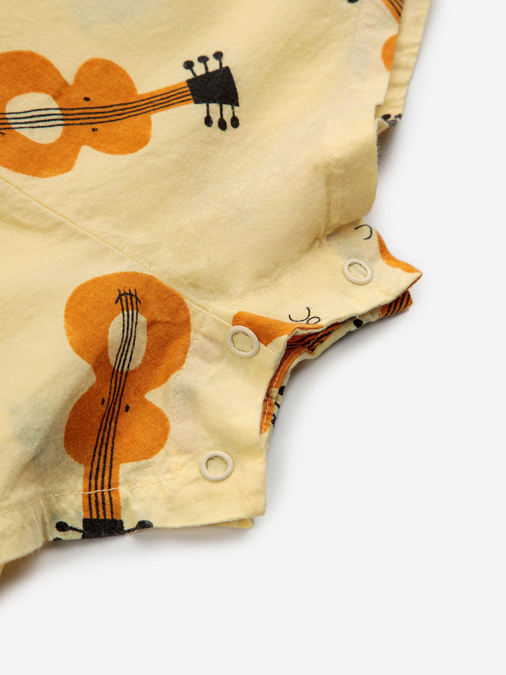 Acoustic Guitar all over woven playsuit