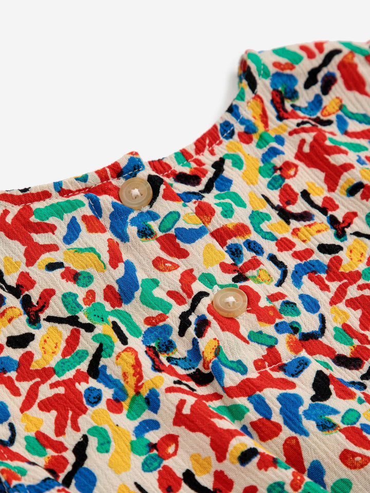 Confetti all over ruffle woven romper