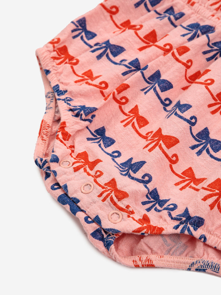 Ribbon Bow all over woven romper