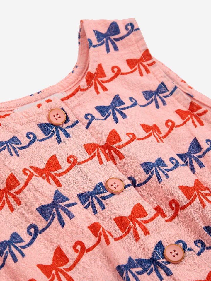 Ribbon Bow all over woven romper