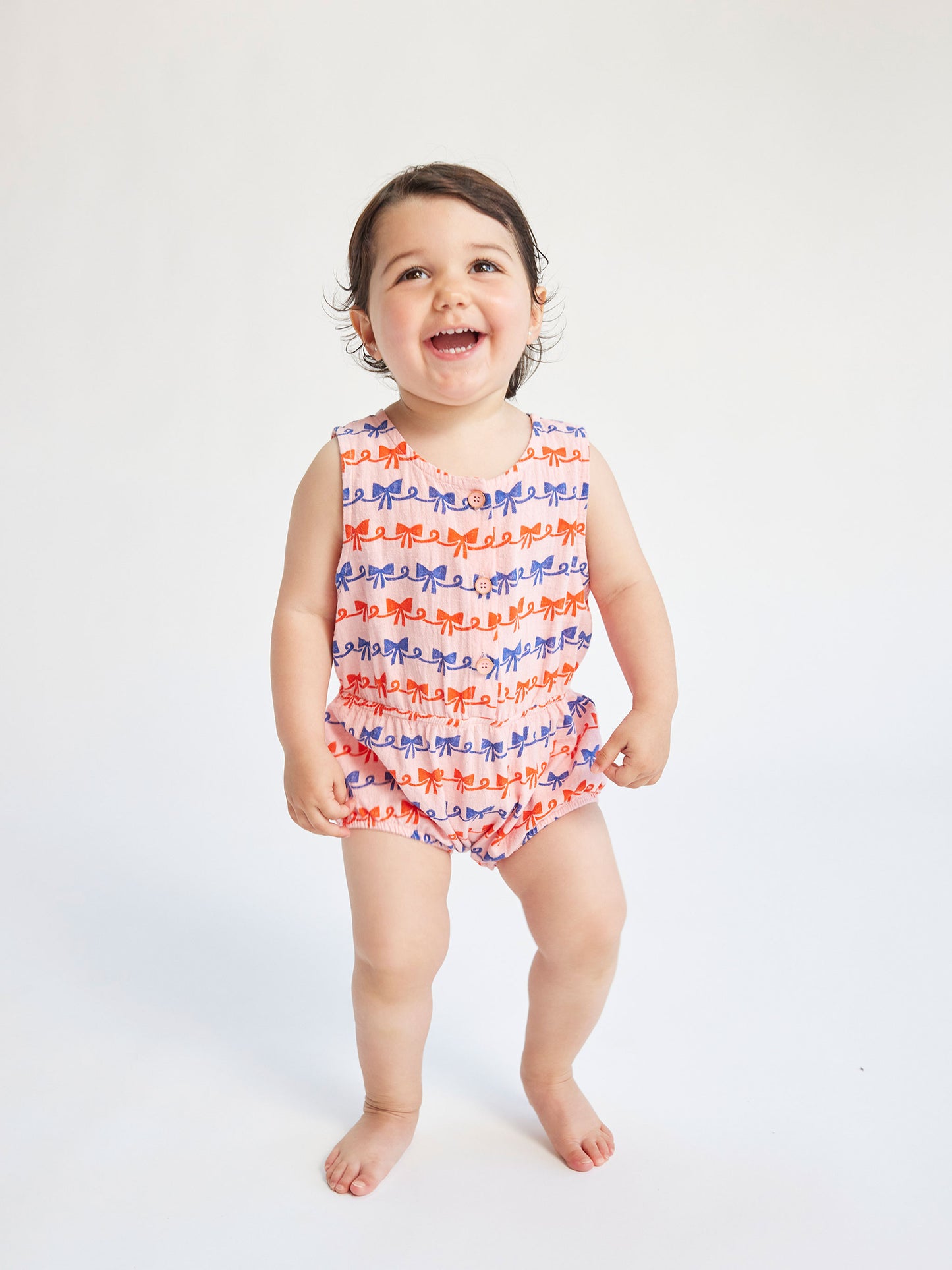 Ribbon Bow all over woven romper