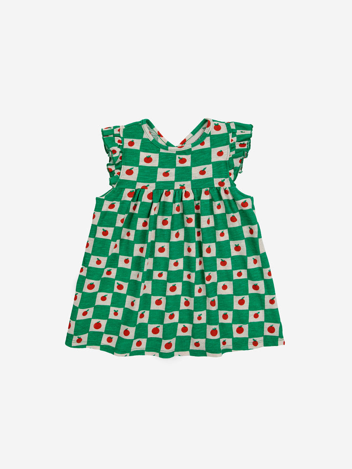 Tomato all over ruffle dress