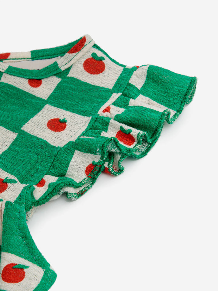 Tomato all over ruffle dress