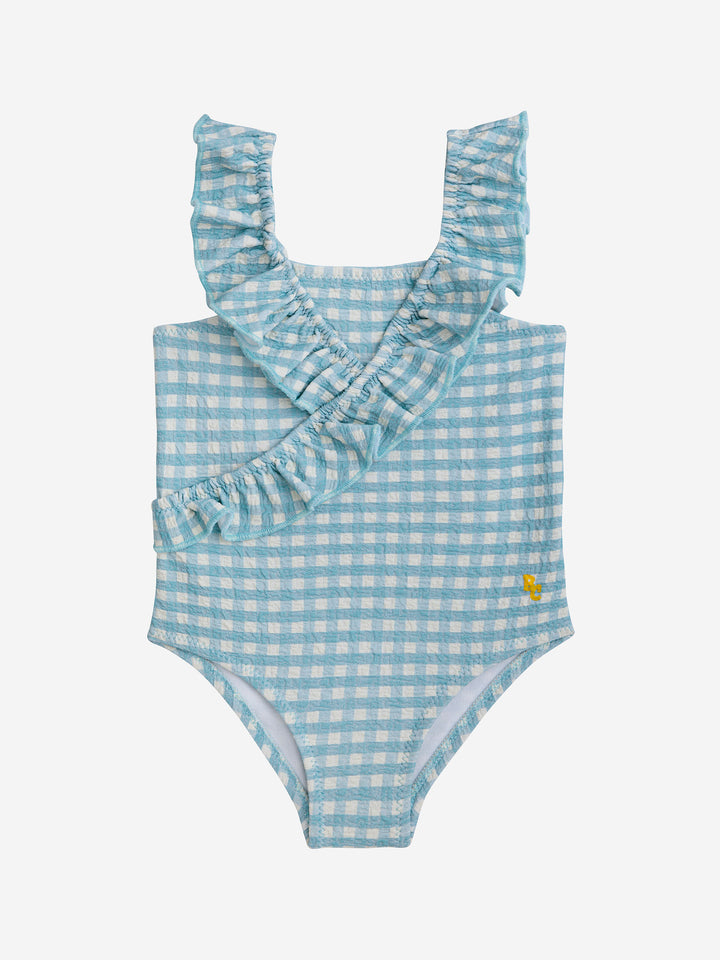 Vichy ruffle swimsuit