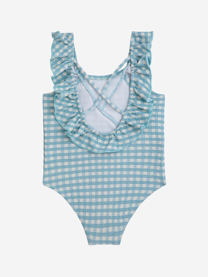 Vichy ruffle swimsuit