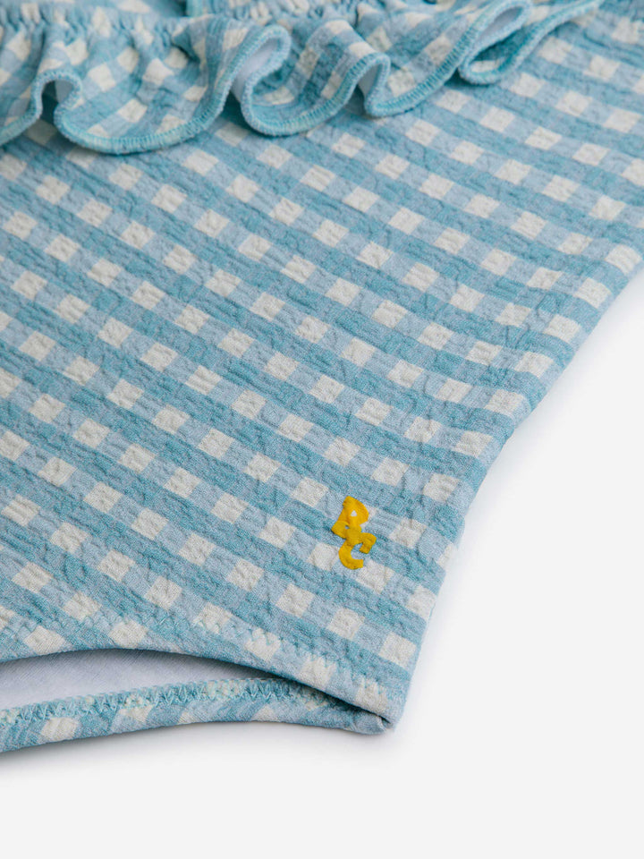 Vichy ruffle swimsuit