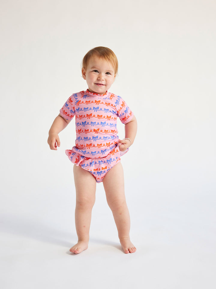 리본 보우 올 오버 스윔 티셔츠