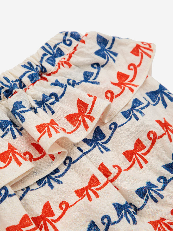 Ribbon Bow all over ruffle woven bloomer