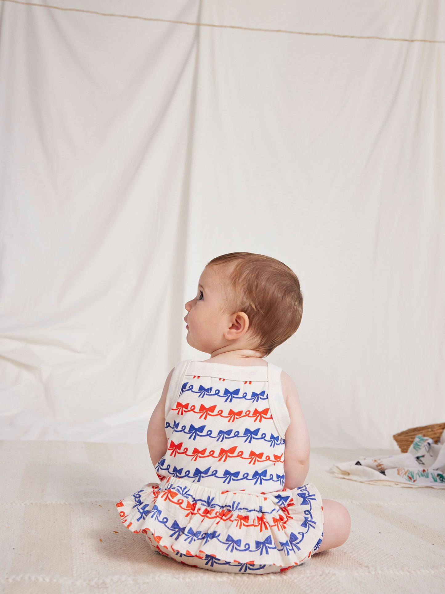 Ribbon Bow all over ruffle woven bloomer