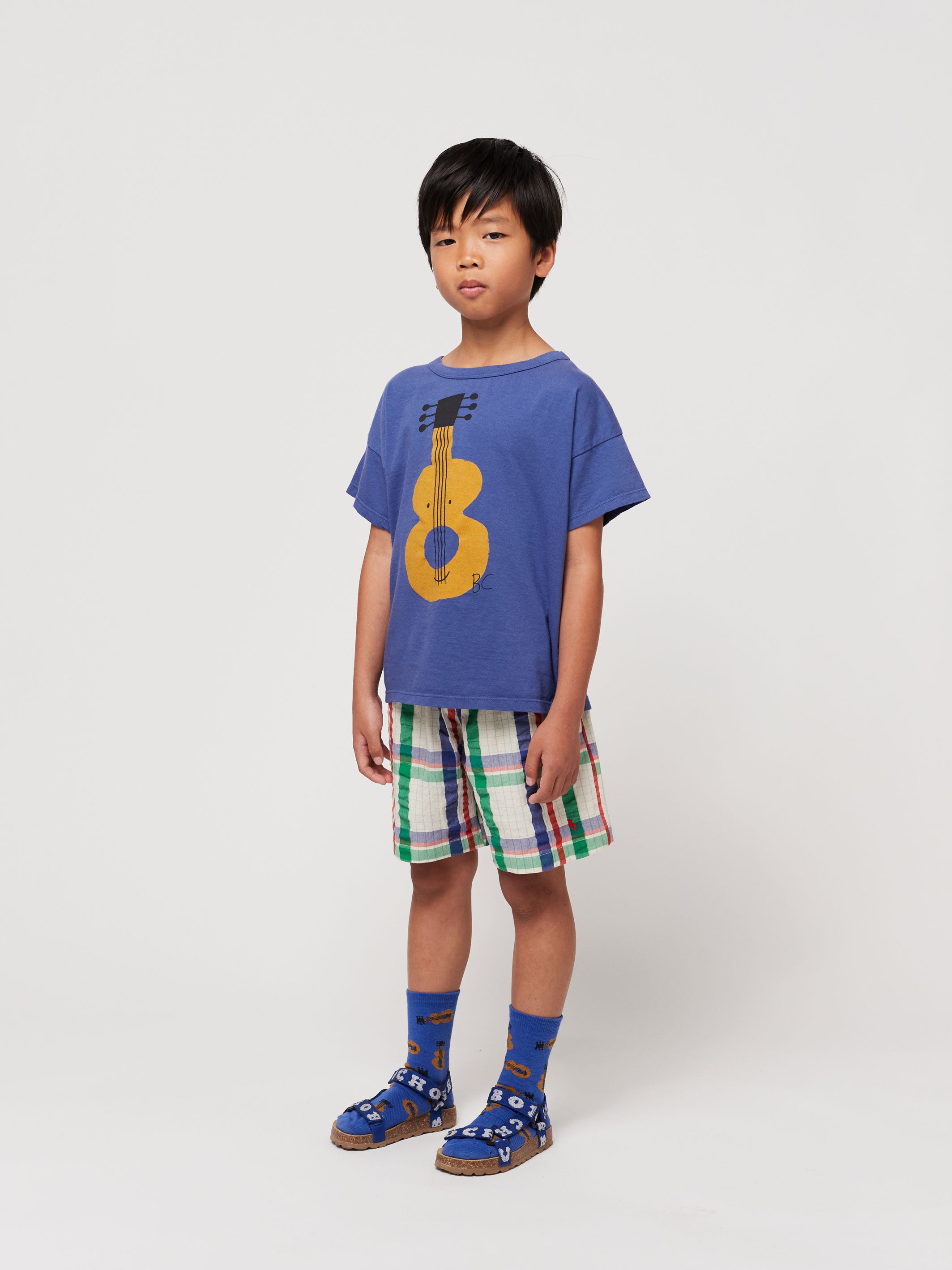 Bobo Choses Guitar-print cotton shirt - Blue