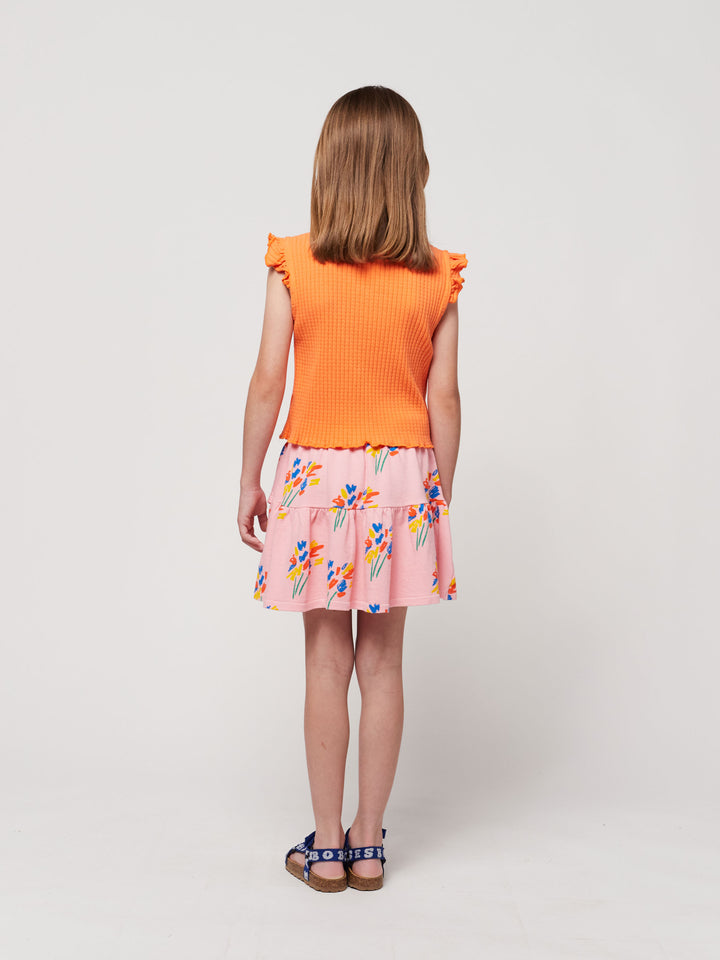 Orange ruffled tank top