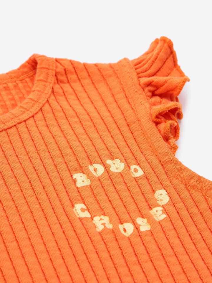 Orange ruffled tank top