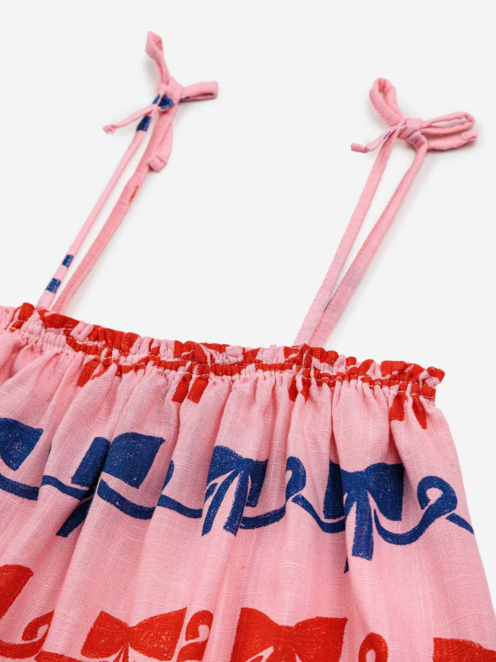 Ribbon Bow all over woven top