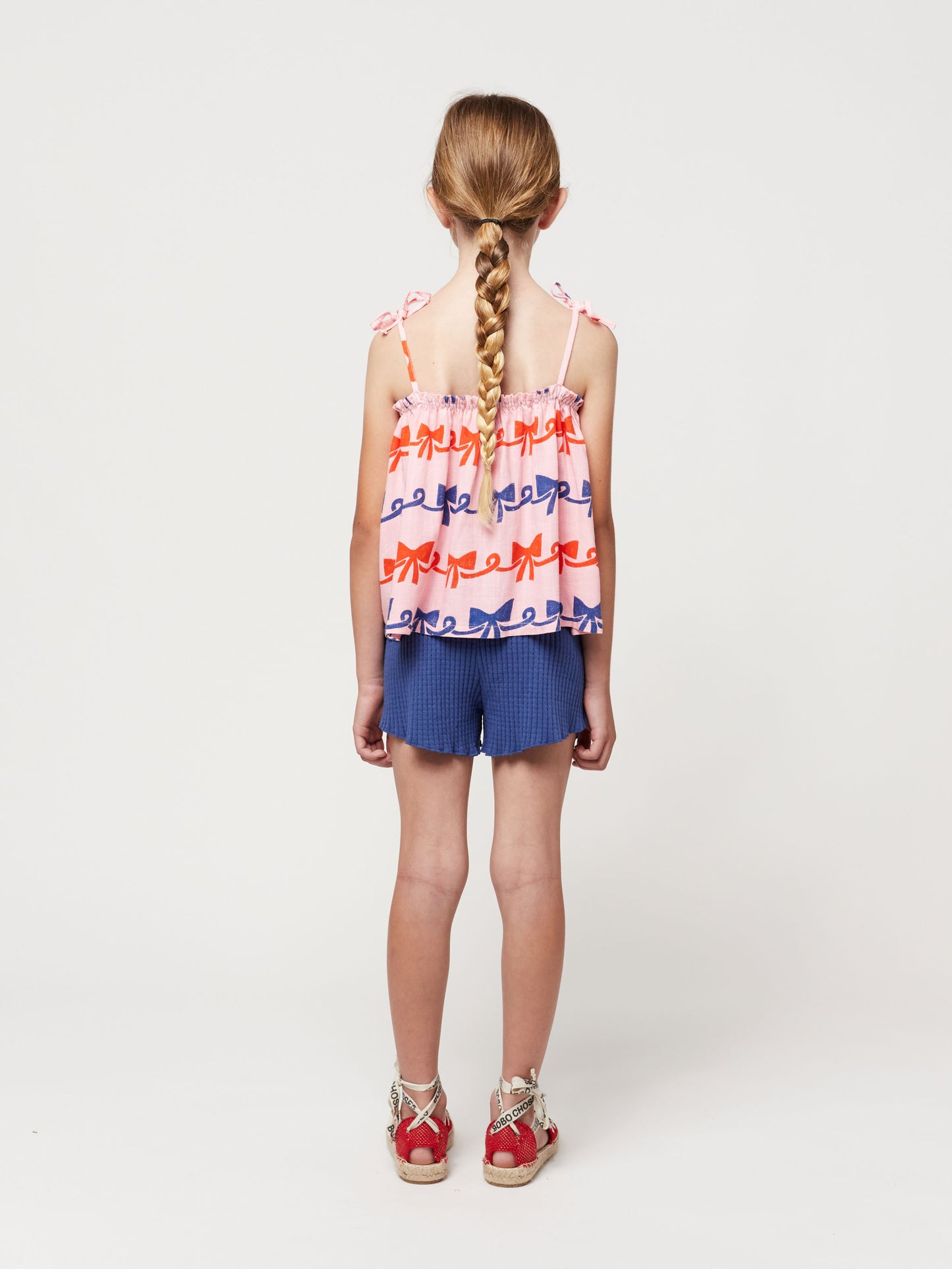 Ribbon Bow all over woven top
