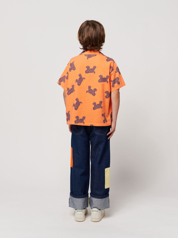 Big Cat all over woven shirt