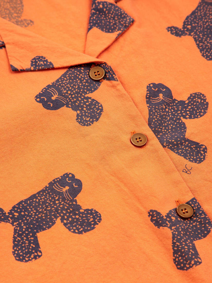 Big Cat all over woven shirt