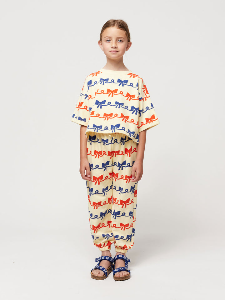 Ribbon Bow all over short sleeve sweatshirt