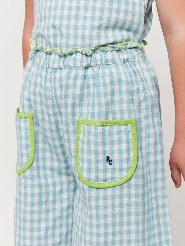 Vichy woven culotte pants