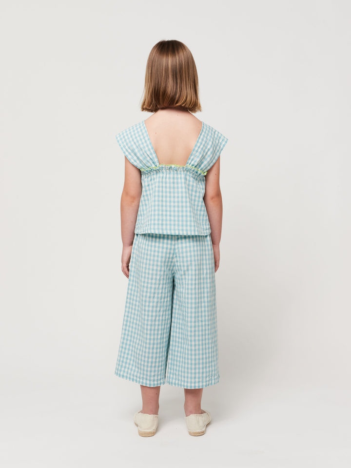 Vichy woven culotte pants