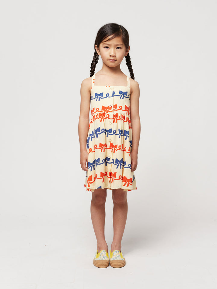 Ribbon Bow all over woven dress