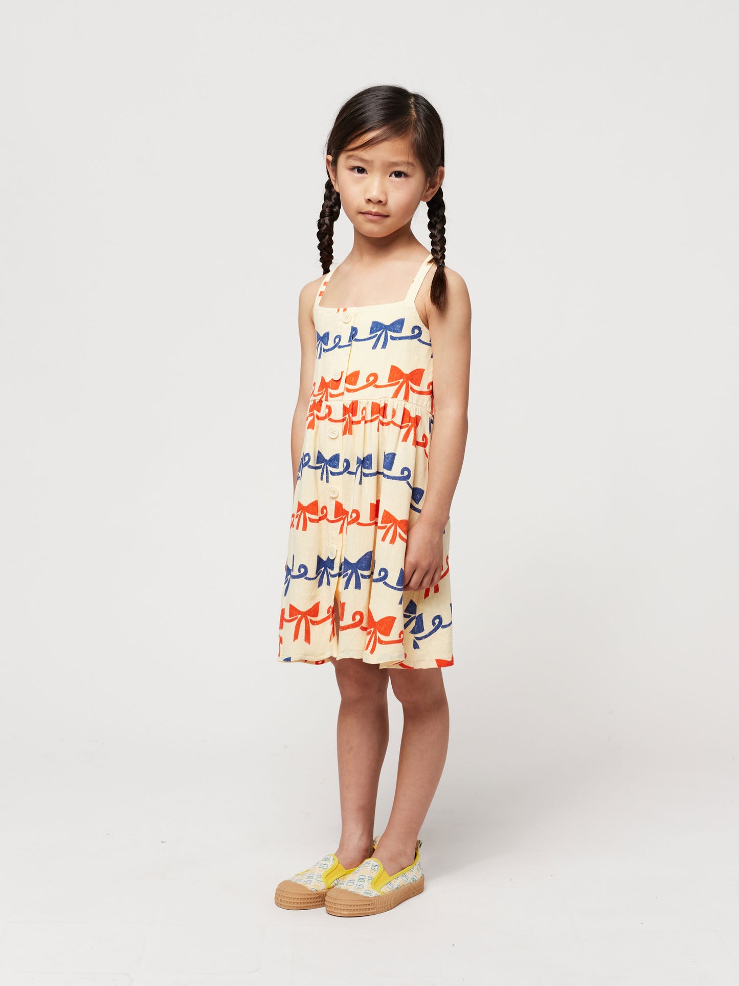 Ribbon Bow all over woven dress