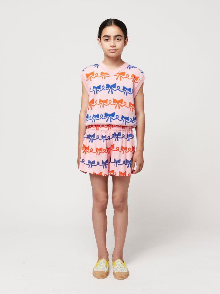 Ribbon Bow all over jacquard vest