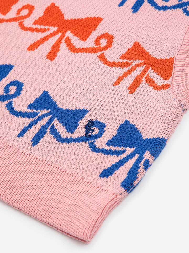 Ribbon Bow all over jacquard vest